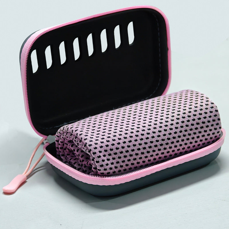 HydraCore CryoTowel packaged in EVA case closed portable storage – Lifebloomers