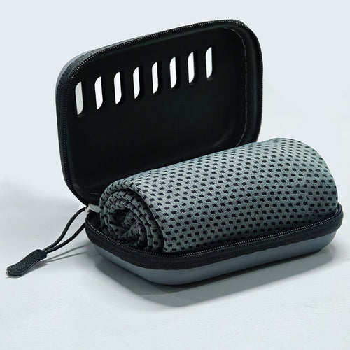 HydraCore CryoTowel in EVA carry case product hero – Lifebloomers